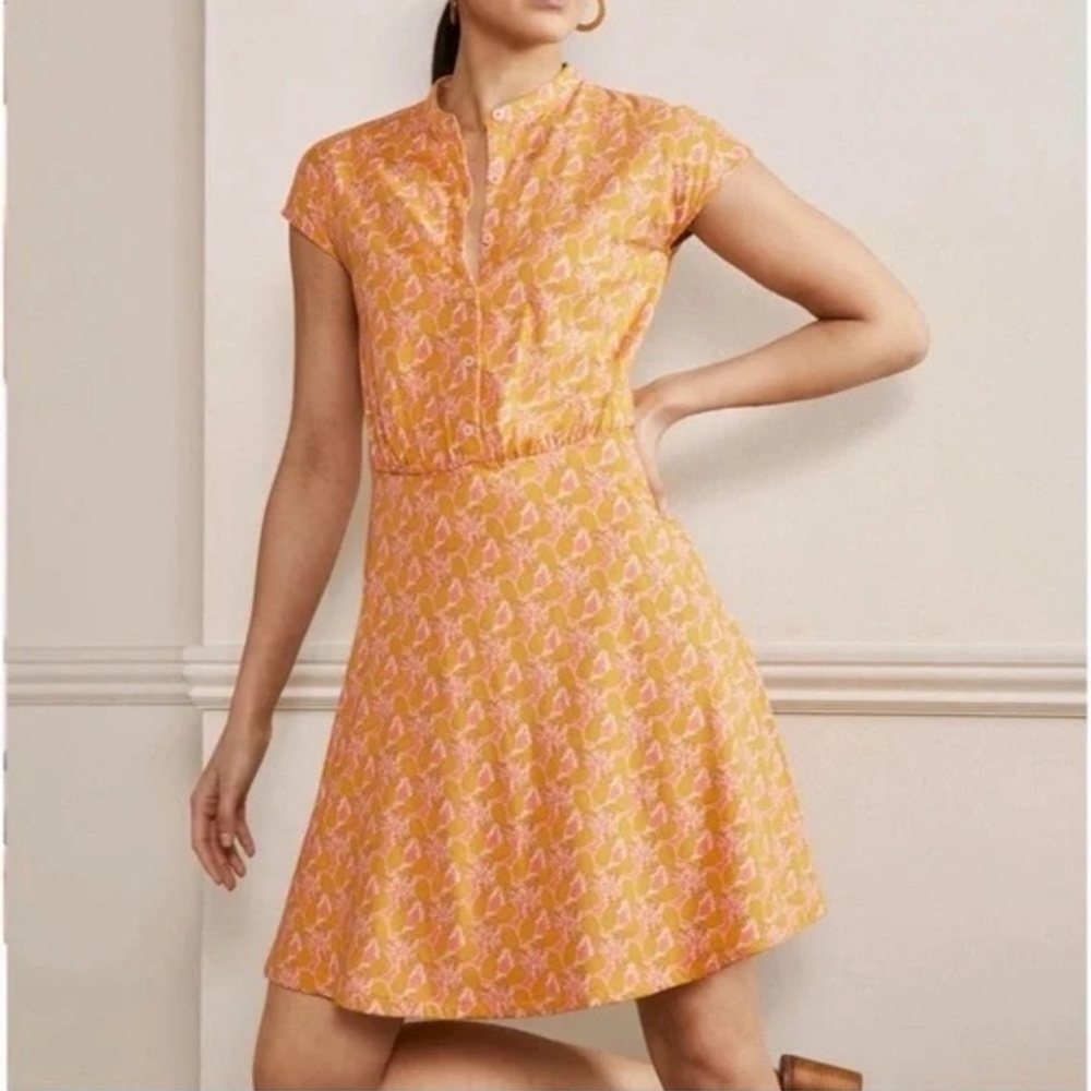 Pineapple Print Orange Dress